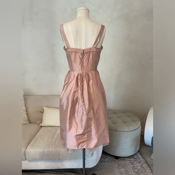 VERA WANG PINK FORMAL DRESS STRAIGHT SQUARE NECKLINE A-LINE DRESS - Picture 7 of 13